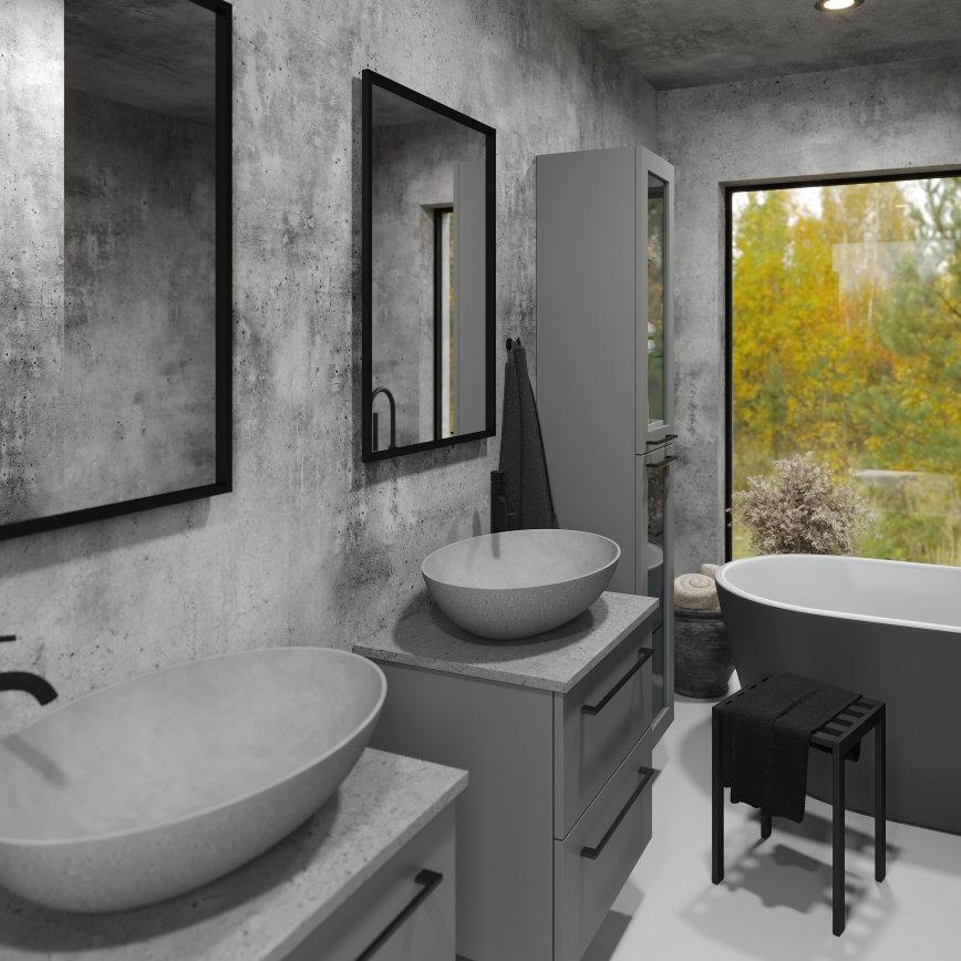 Kopalniško ogledalo BORGSTED 60x80 cm črno