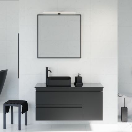 Kopalniško ogledalo BORGSTED 80x80 cm črno