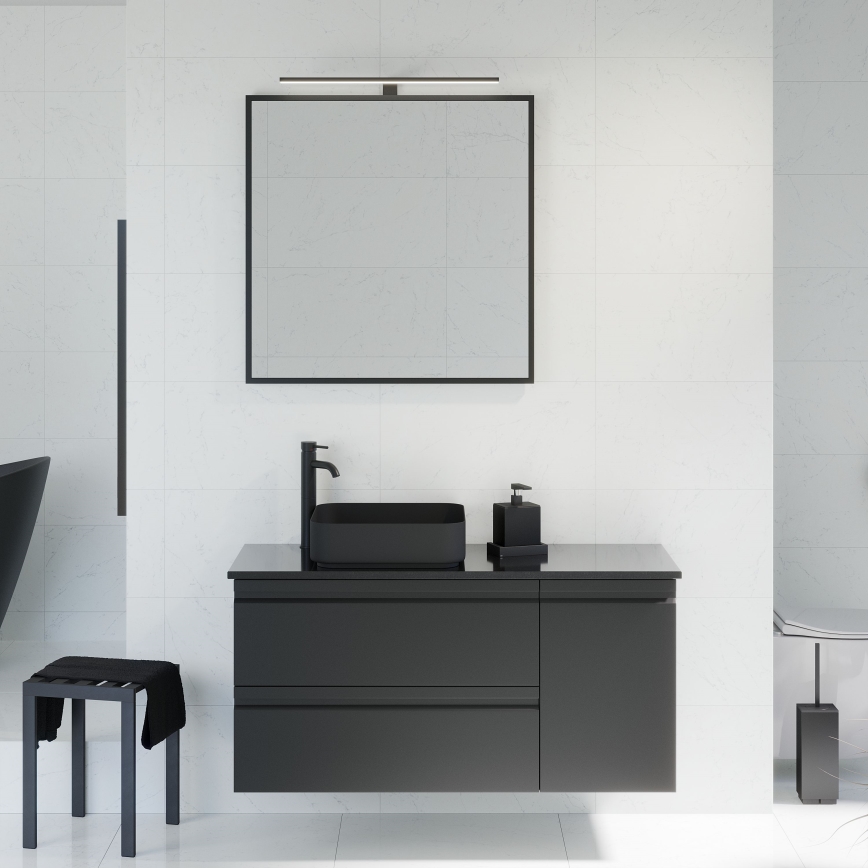 Kopalniško ogledalo BORGSTED 80x80 cm črno