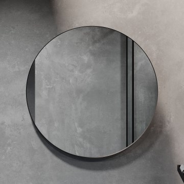 Kopalniško ogledalo BORGSTED, premer 80 cm, elegantna črna
