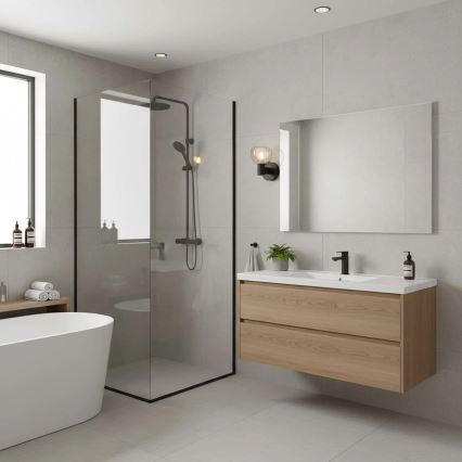 Kopalniško stensko svetilo POLA 1xG9/5W/230V IP44 črno/prozorno