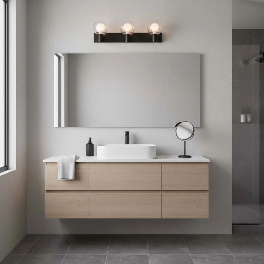 Kopalniško stensko svetilo POLA 3xG9/5W/230V IP44 črna/prozorna