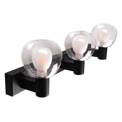 Kopalniško stensko svetilo POLA 3xG9/5W/230V IP44 črna/prozorna