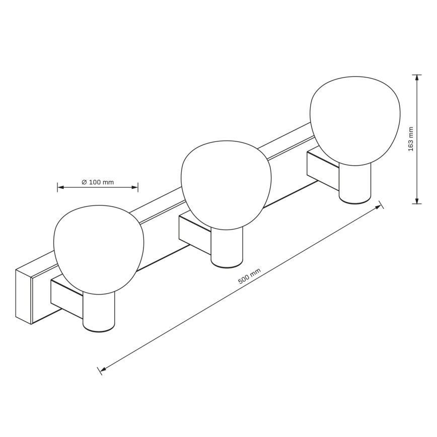 Kopalniško stensko svetilo POLA 3xG9/5W/230V IP44 črna/prozorna