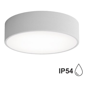Kopalniško stropno svetilo CLEO s senzorjem, 2xE27/24W/230V, premer 30 cm, sivo, IP54