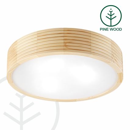 Kopalniška stropna svetilka NATURAL MODERN 3xE27/15W/230V IP54, premer 37,5 cm, iz bora