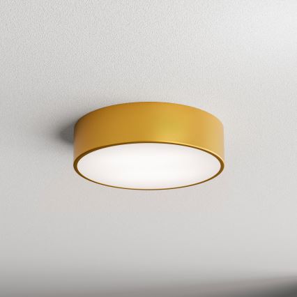 Kopalniško stropno svetilo s senzorjem CLEO 2xE27/24W/230V, premer 30 cm, zlato, IP54