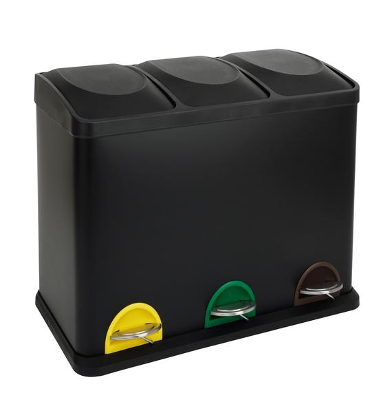 Koš za ločevanje odpadkov 45 l, črne barve