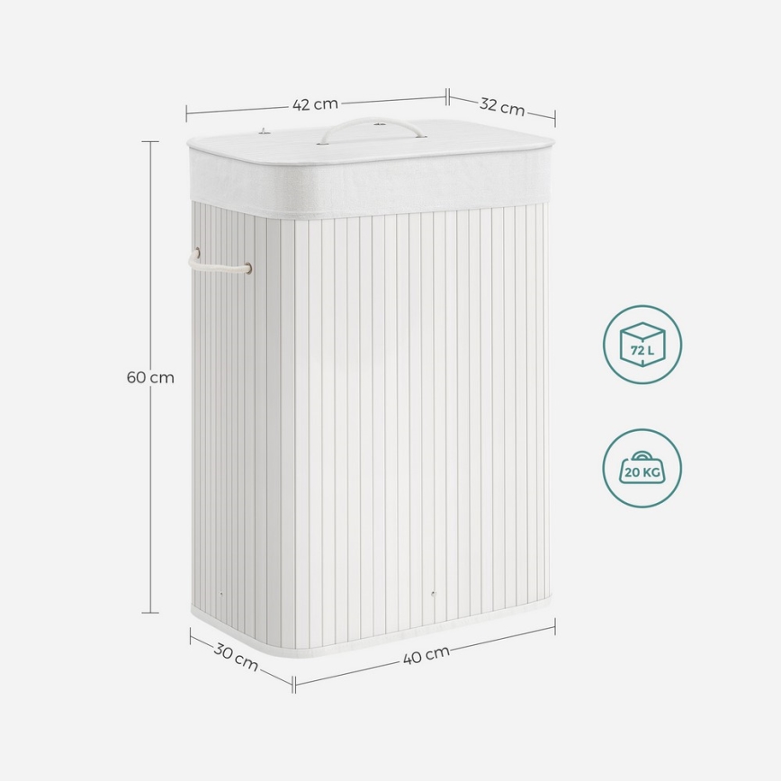 Koš za perilo GUS, bel