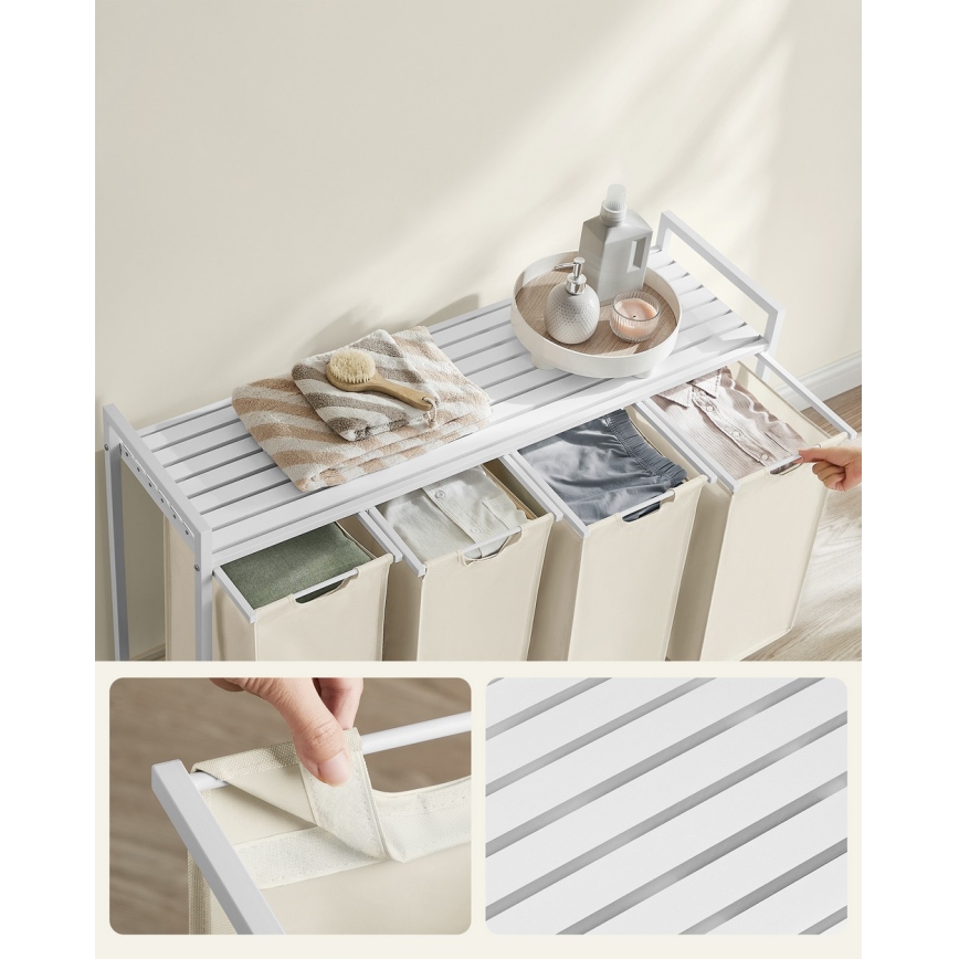 Koš za perilo REX, bel