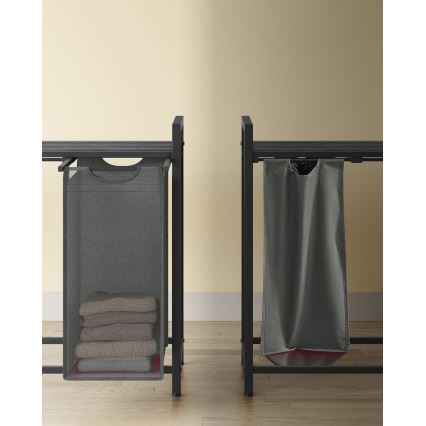 Koš za perilo REX črna/siva