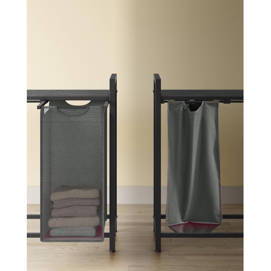 Koš za perilo REX črna/siva