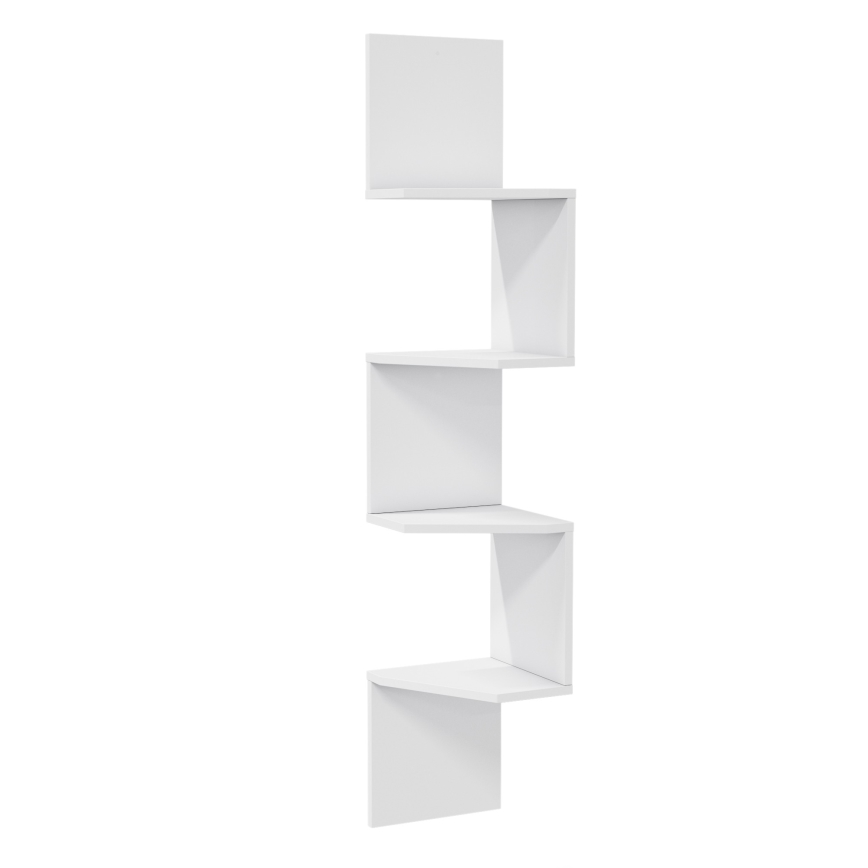 Kotna stenska polica DESALDO 155,2x29,6 cm bela