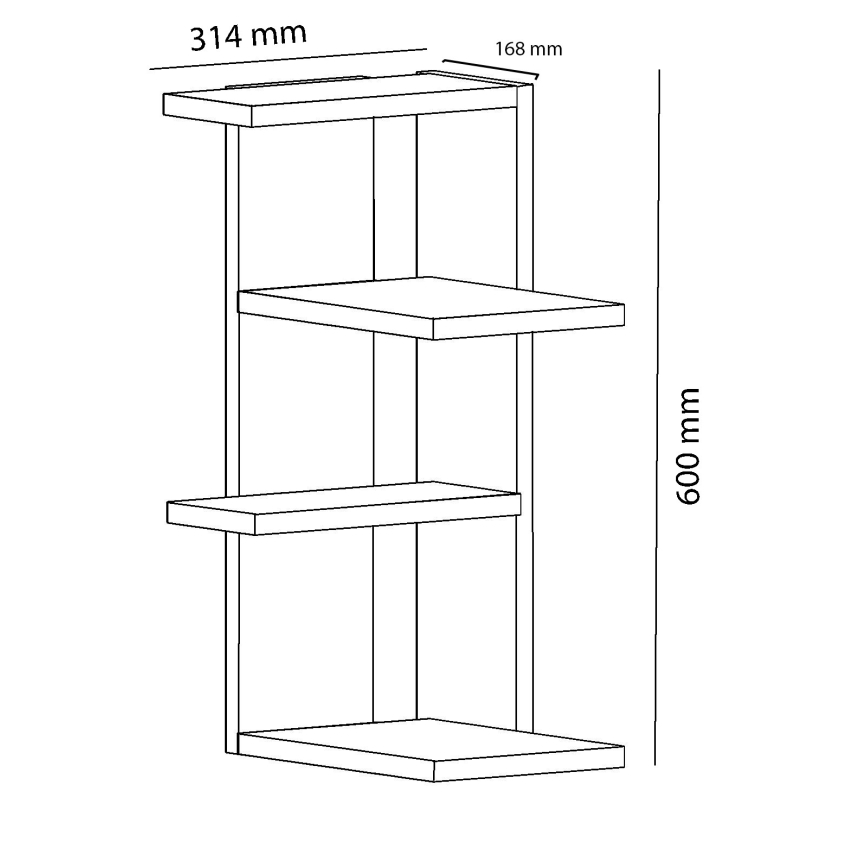 Kotna stenska polica MILANO 60x31,4 cm bela