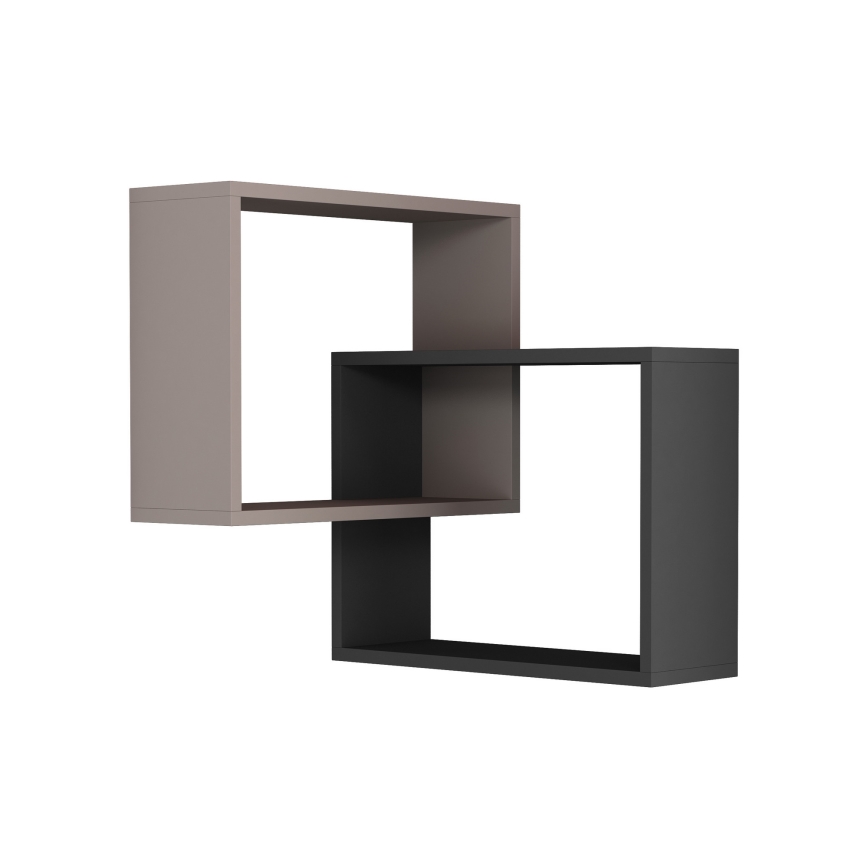 Kotna stenska polica RING 68x68 cm siva/antracit