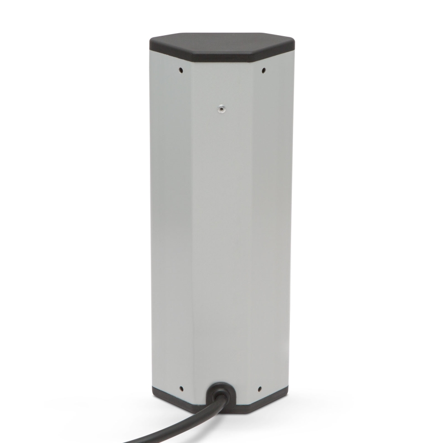 Kotni vtični stolp 4x230V + 2xUSB-A črna/srebrna