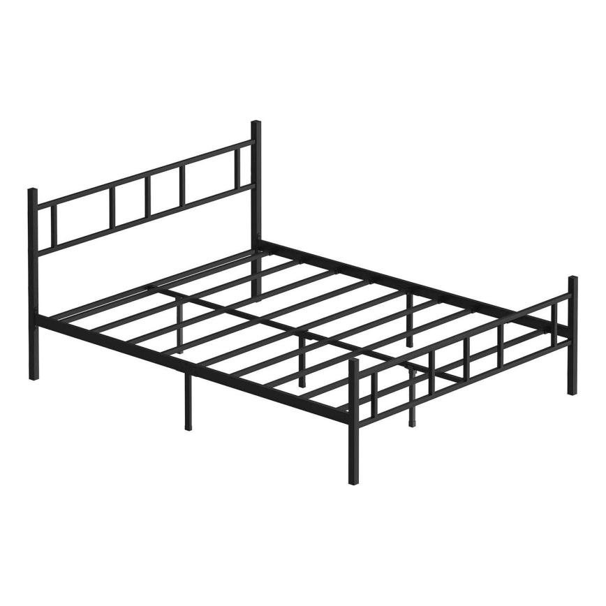 Kovinska dvojna postelja PIRON 120x200 cm črna nosilnost 120 kg