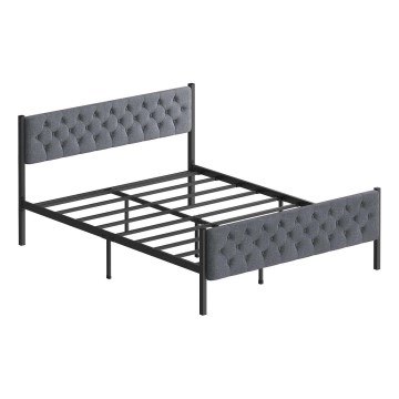 Kovinska postelja za dve osebi KAROM 120x200 cm, siva, nosilnost 120 kg