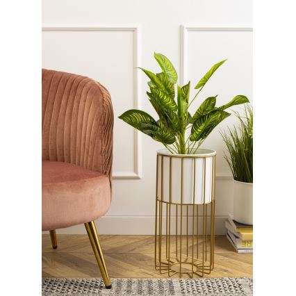 Kovinski cvetlični lonec LOFT 42x20 cm zlata/bela
