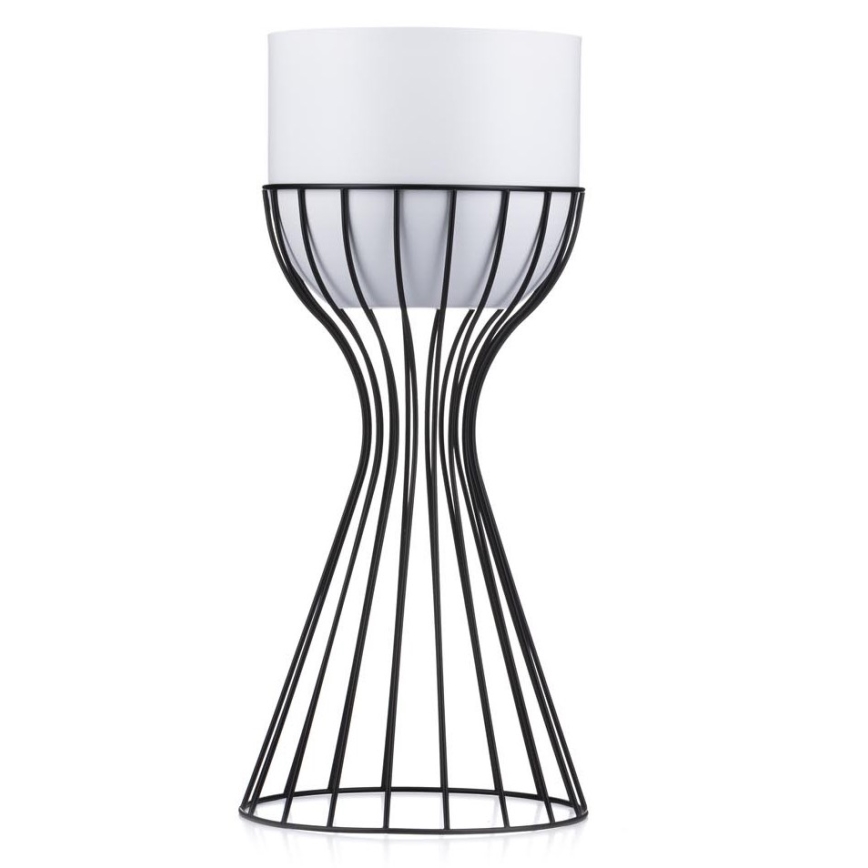Kovinski cvetlični lonec LOFT 46x20 cm črna/bela