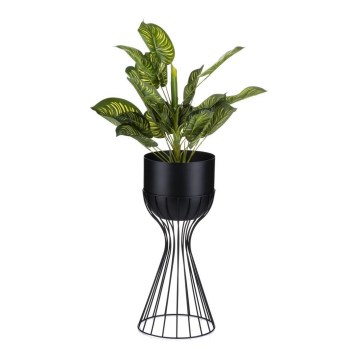 Kovinski cvetlični lonec LOFT 46x20 cm črna