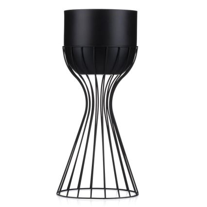 Kovinski cvetlični lonec LOFT 46x20 cm črna