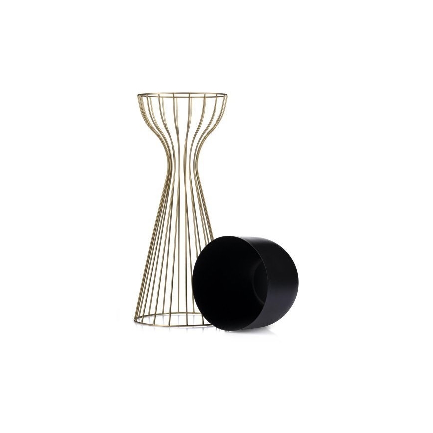 Kovinski cvetlični lonec LOFT 56x20 cm zlata/črna