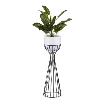 Kovinski cvetlični lonec LOFT 68x20 cm črna/bela