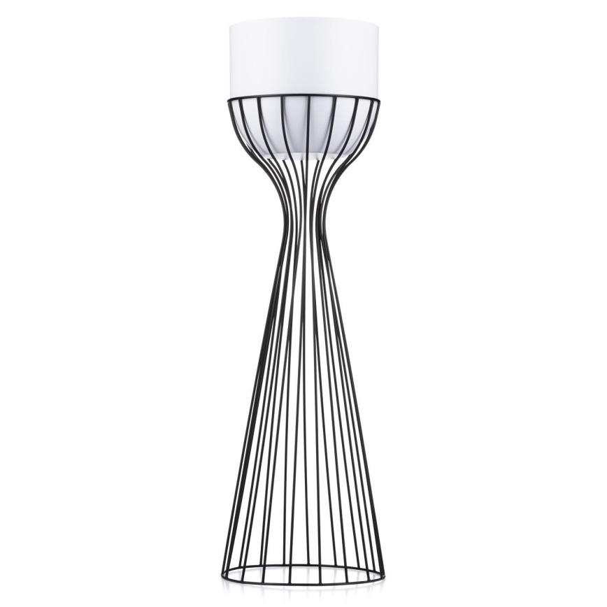 Kovinski cvetlični lonec LOFT 68x20 cm črna/bela