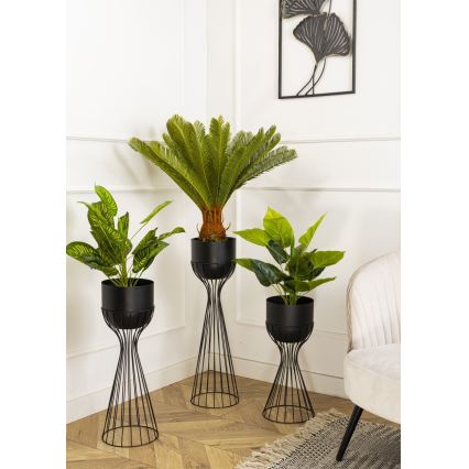 Kovinski cvetlični lonec LOFT 68x20 cm črna