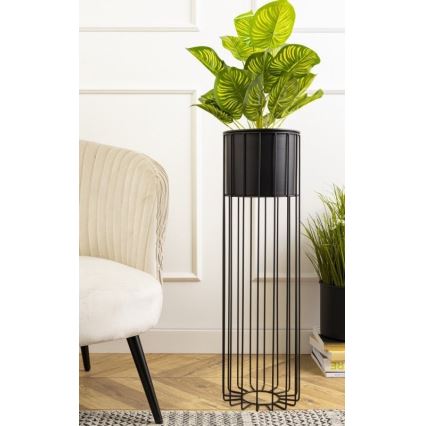 Kovinski cvetlični lonec LOFT 70x20 cm črna