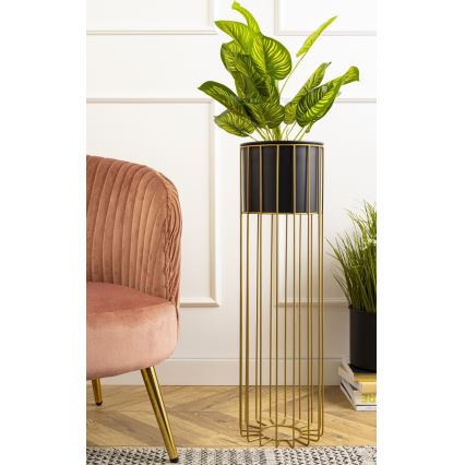 Kovinski cvetlični lonec LOFT 70x20 cm zlata/črna