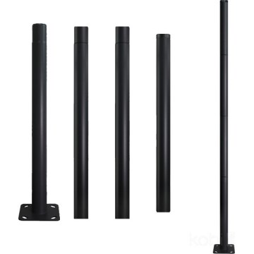 Kovinski drog za steber zunanje razsvetljave BASE, 4 m, premer 60 mm, črn