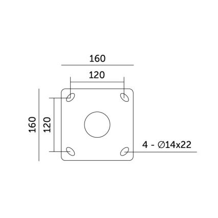 Kovinski drog za steber zunanje razsvetljave BASE, 4 m, premer 60 mm, črn
