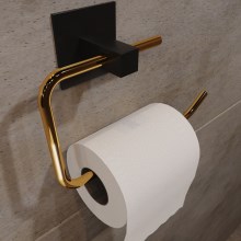 Kovinsko držalo za toaletni papir 8x16 cm črna/zlata