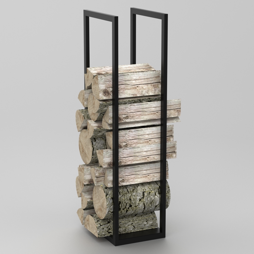 Kovinsko stojalo za les 120x40 cm črno