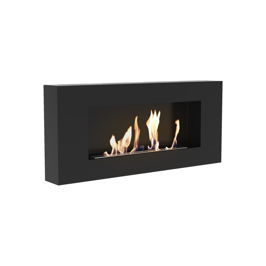 Kratki - Stenski BIO kamin 40x90 cm 1,5kW črna
