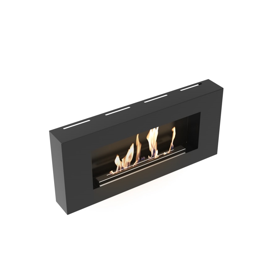 Kratki - Stenski BIO kamin 40x90 cm 1,5kW črna