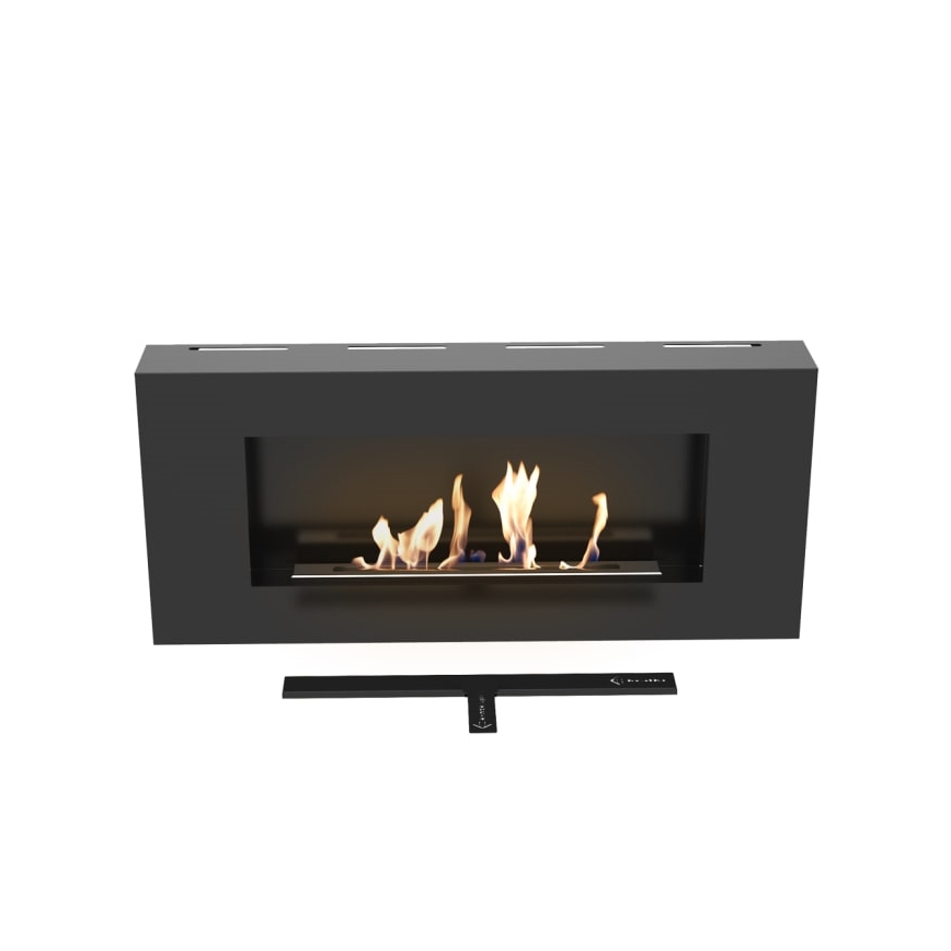 Kratki - Stenski BIO kamin 40x90 cm 1,5kW črna