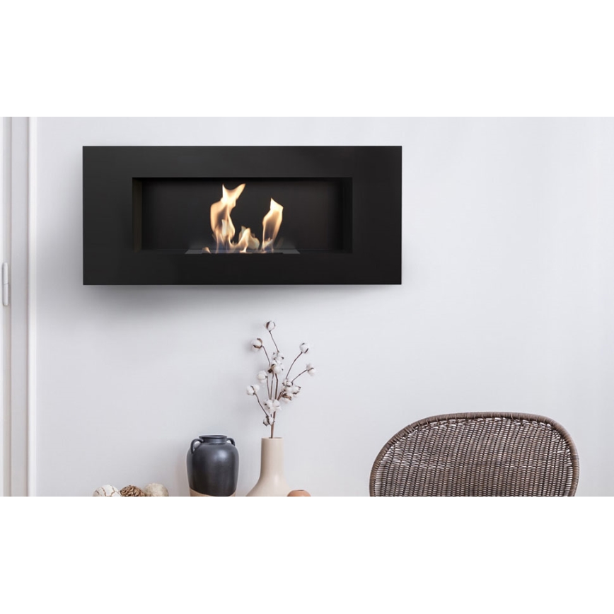 Kratki - Vgradni BIO kamin 40x90 cm 2kW črna