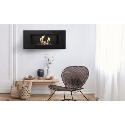 Kratki - Vgradni BIO kamin 40x90 cm 2kW črna