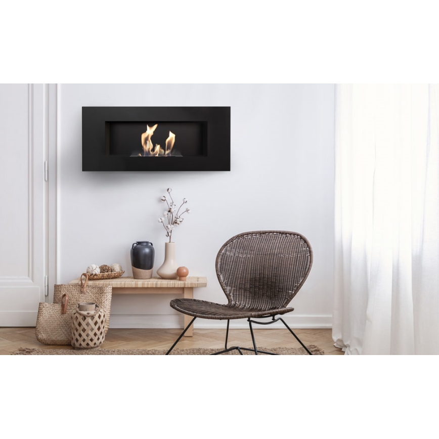 Kratki - Vgradni BIO kamin 40x90 cm 2kW črna