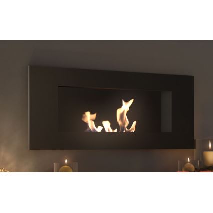 Kratki - Vgradni BIO kamin 40x90 cm 2kW črna