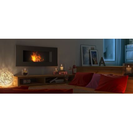 Kratki - Vgradni BIO kamin 40x90 cm 2kW črna