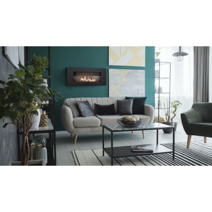 Kratki - Vgradni BIO kamin 40x90 cm 2kW črna