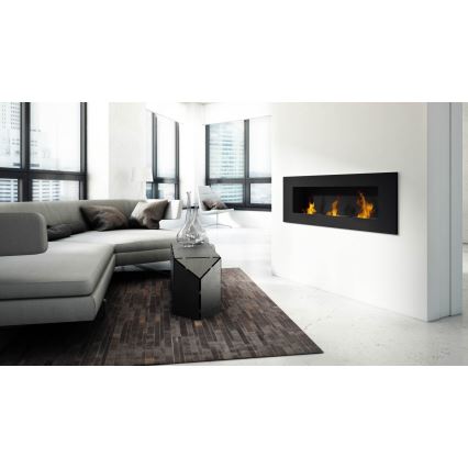 Kratki - Vgradni BIO kamin 40x120 cm 3x1,1kW črna