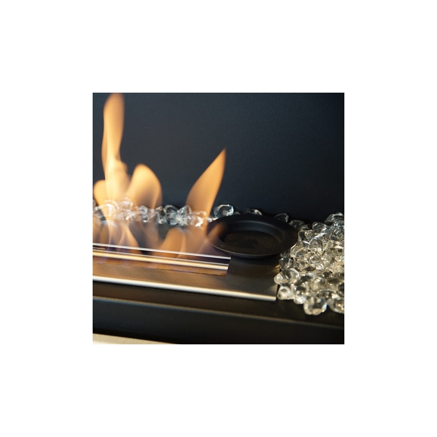 Kratki - Vgradni BIO kamin 40x120 cm 3x1,1kW črna