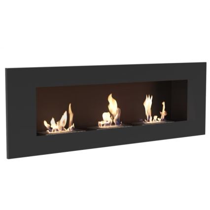 Kratki - Vgradni BIO kamin 40x120 cm 3x1,1kW črna