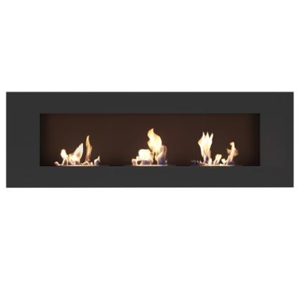 Kratki - Vgradni BIO kamin 40x120 cm 3x1,1kW črna