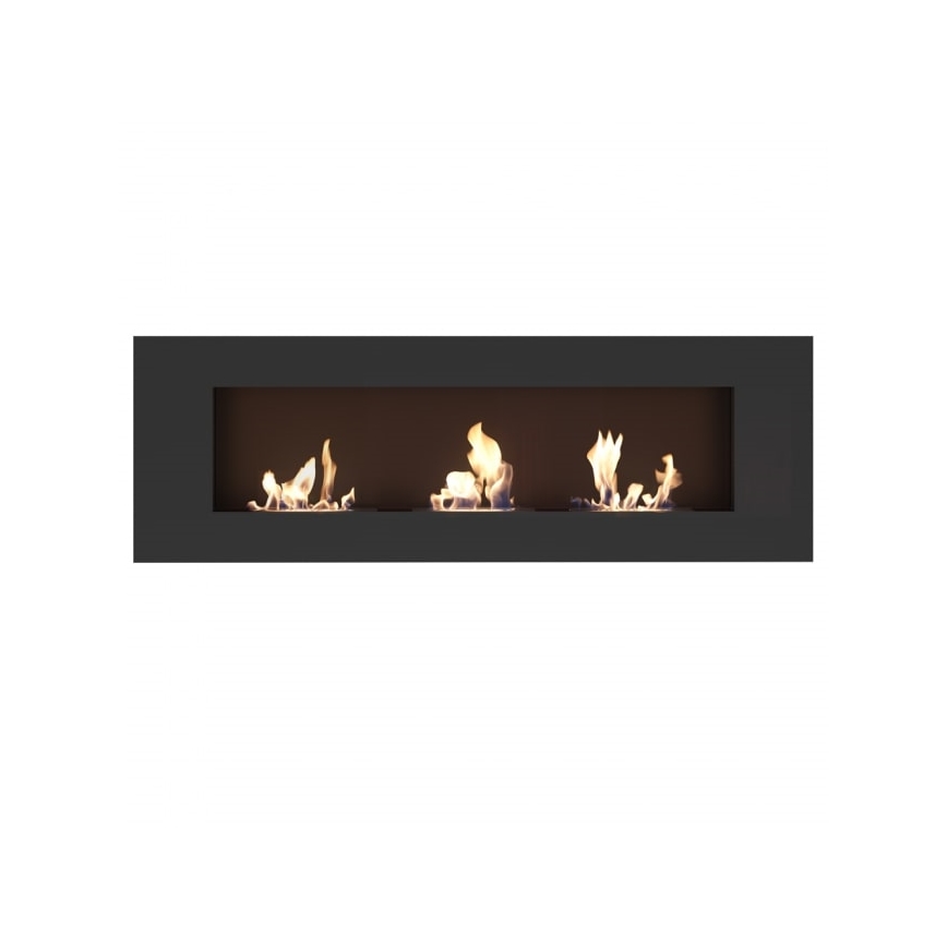 Kratki - Vgradni BIO kamin 40x120 cm 3x1,1kW črna